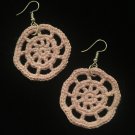 Wagonwheel Light Pink Crochet Earrings