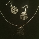 Spiderweb Earrings & Necklace Set