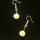 Green Swirl Pearl Earrings