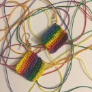 Rainbow Crochet Swatch Earrings