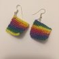 Rainbow Crochet Swatch Earrings