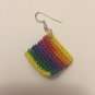 Rainbow Crochet Swatch Earrings