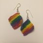 Rainbow Crochet Swatch Earrings