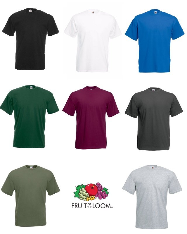 3 Pack Fruit Of The Loom Men Valueweight 100% Cotton Plain T-Shirt
