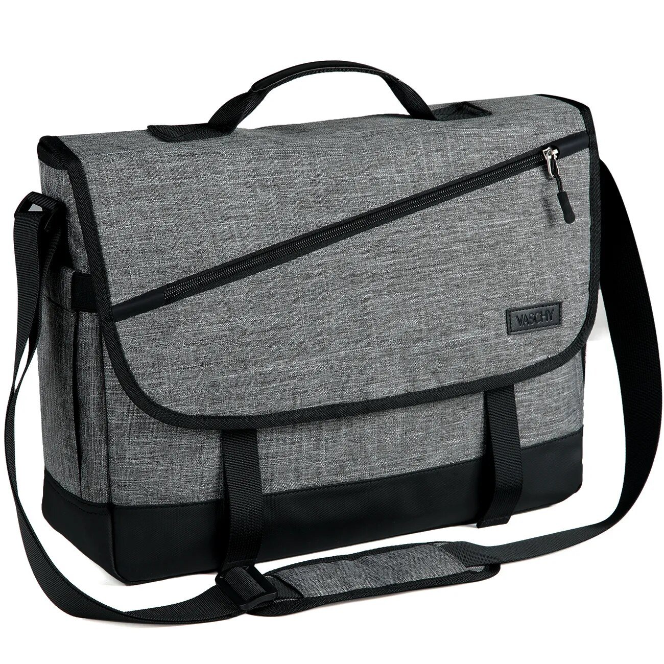 VASCHY Water Resistant Briefcase Laptop Crossbody Shoulder Messenger Side Bag for Work