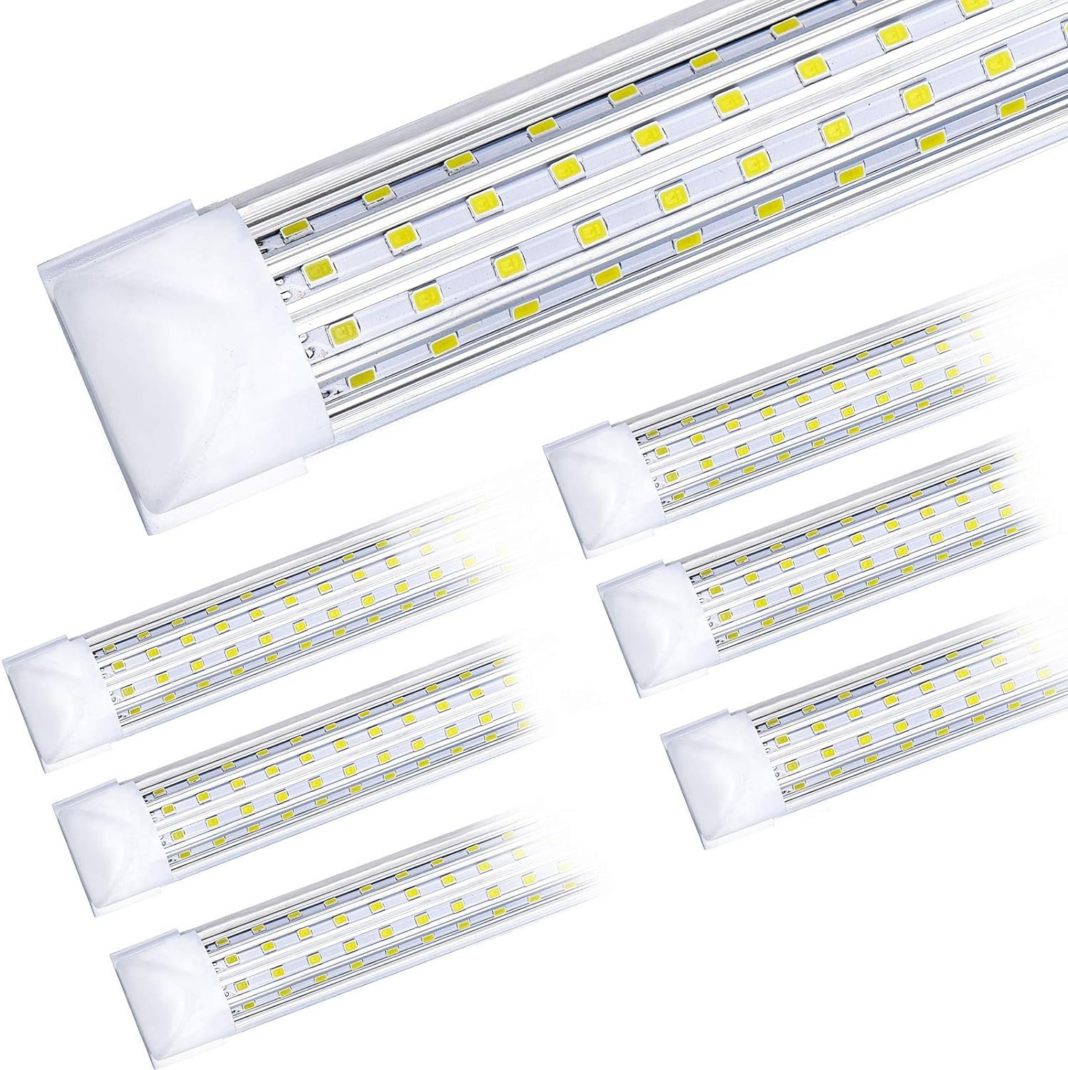 FTUBET (6-Pack), 8FT LED Shop Light, Super Bright 110W Shop Lights, 18000LM