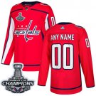 Customized Washington Capitals Men's 2018 Champions Red Home Jersey