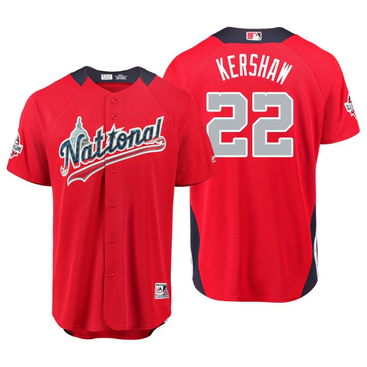 Men 2018 All-Star Clayton Kershaw #22 Scarlet National League Jersey