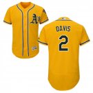 Men's Khris Davis Oakland Athletics Gold Flex Base Jersey