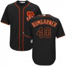 Men's Madison Bumgarner SF Giants Black Team Logo Fashion Jersey