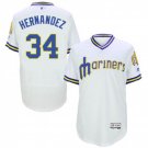 Men Felix Hernandez Seattle Mariners White Flexbase Cooperstown Jersey