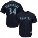 Men's Felix Hernandez Seattle Mariners Navy Blue 2 Cool Base Jersey