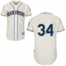 Men's Felix Hernandez Seattle Mariners Cream Cool Base Jersey