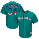 Men's Felix Hernandez Seattle Mariners Teal USA Flag Fashion Jersey