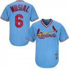 Men's Stan Musial St. Louis Cardinals Light Blue Cooperstown Jersey