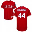 Men's Tim Lincecum Texas Rangers Red Flex Base Jersey