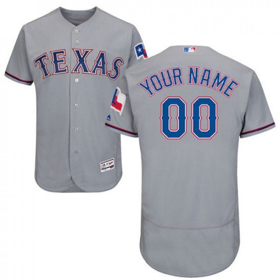 Men's Custom Texas Rangers Grey ized Flexbase Jersey