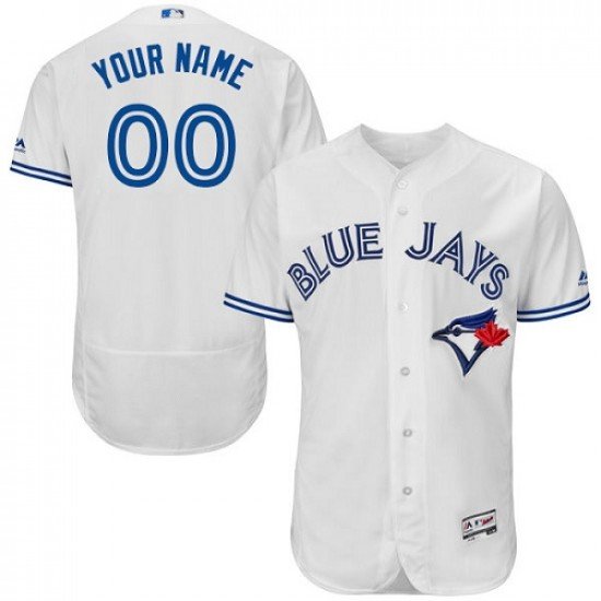 Men's Custom Toronto Blue Jays White ized Flexbase Jersey