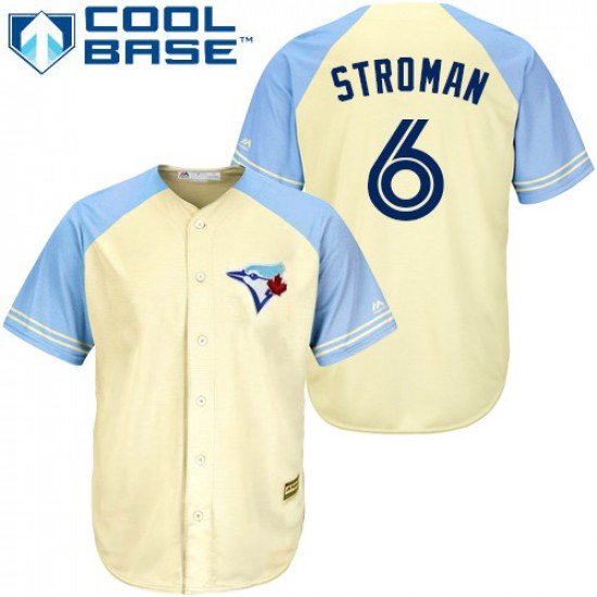 Men's Marcus Stroman Toronto Blue Jays Cream Vintage Cool Base Jersey