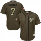 Men's Trea Turner Washington Nationals Green Salute to Service Jersey