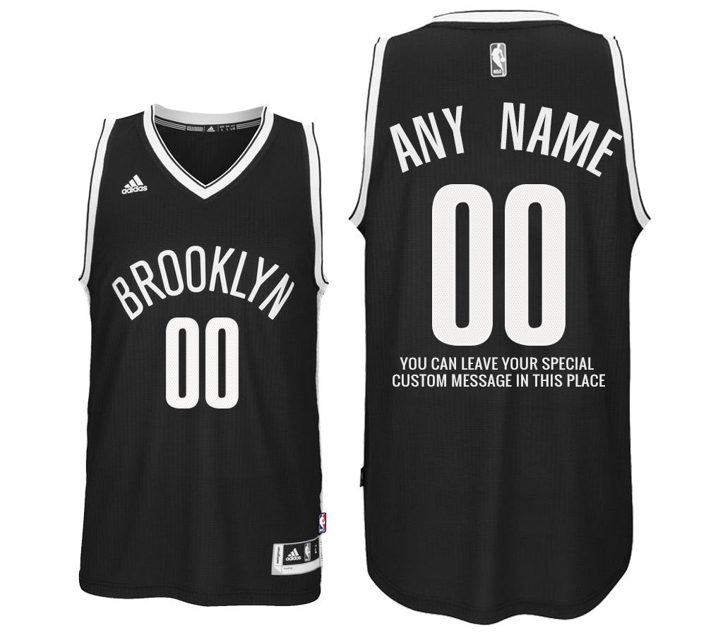 2017 Mens Brooklyn Nets Road Black Custom Stitched Jersey