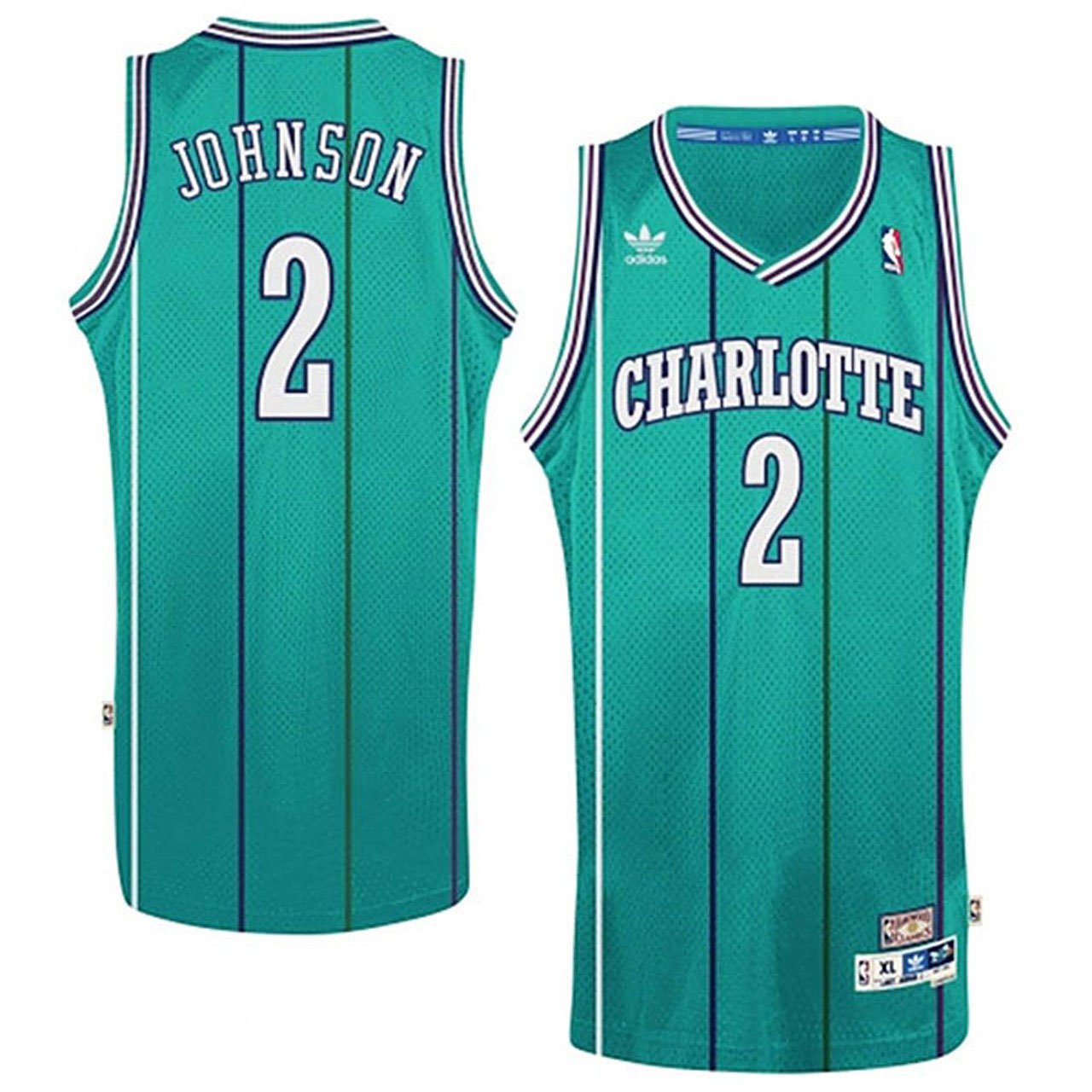 Larry Johnson Hornets #2 Hardwood Classics Stitched Jersey