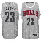 Chicago Bulls #23 Michael Jordan City Lights Gray Stitched Jersey