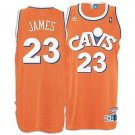 LeBron James Cavaliers Hardwood Classics Retro Orange Stitched Jersey