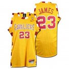 LeBron James Cavaliers #23 HWC Throwback Yellow Stitched Jersey