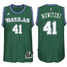 Dirk Nowitzki Mavericks #41 Green Hardwood Classics Stitched Jersey