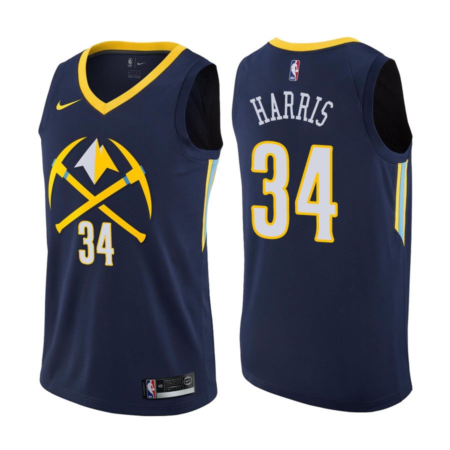Denver Nuggets Devin Harris #34 Navy City Edition Stitched Jersey