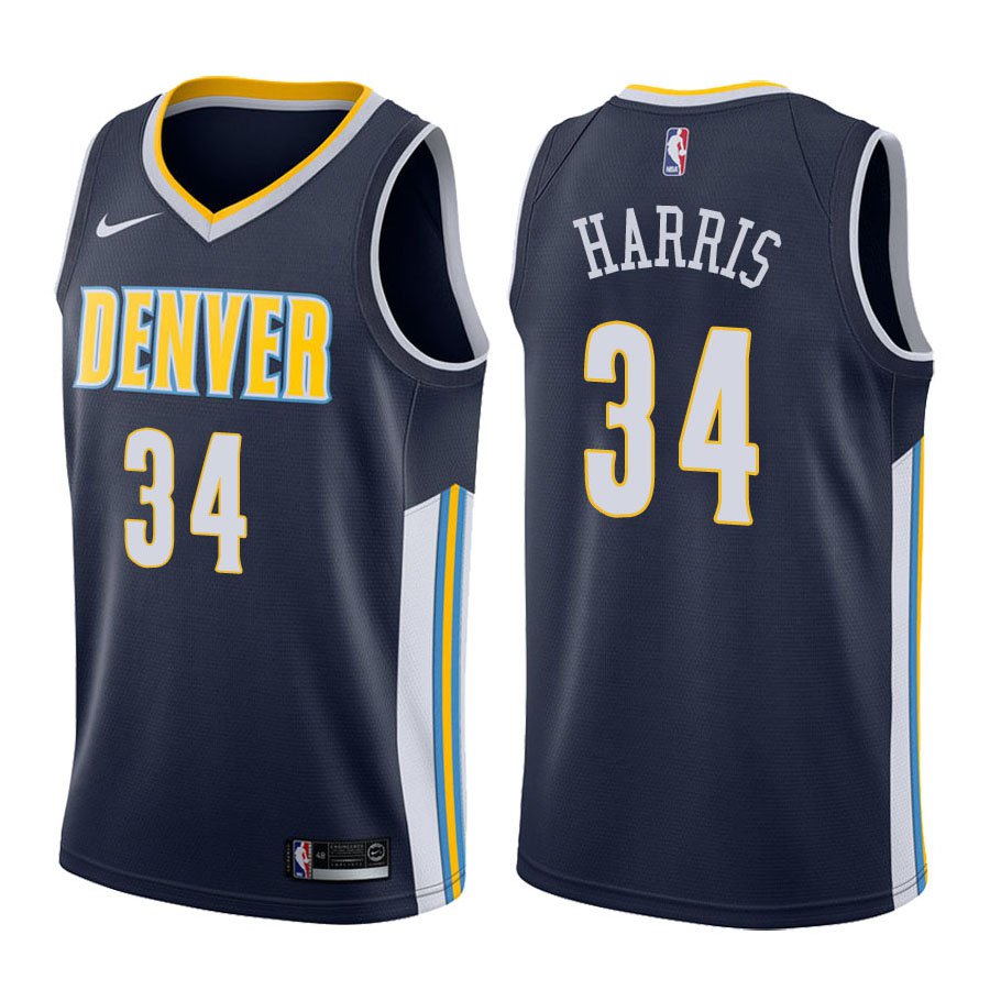 Denver Nuggets Devin Harris #34 Navy Icon Edition Stitched Jersey
