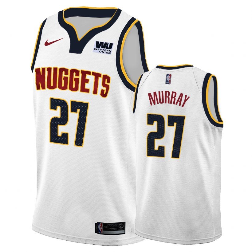 2018-19 Denver Nuggets Jamal Murray #27 White Stitched Jersey
