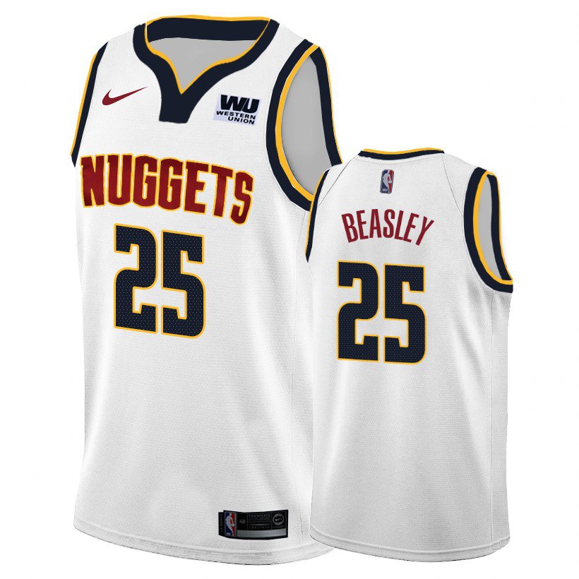2018-19 Denver Nuggets Malik Beasley #25 White Stitched Jersey