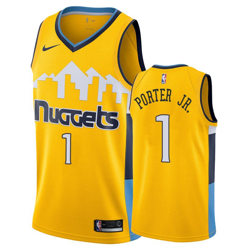 Denver Nuggets Michael Porter Jr. #1 Yellow Statement Stitched Jersey