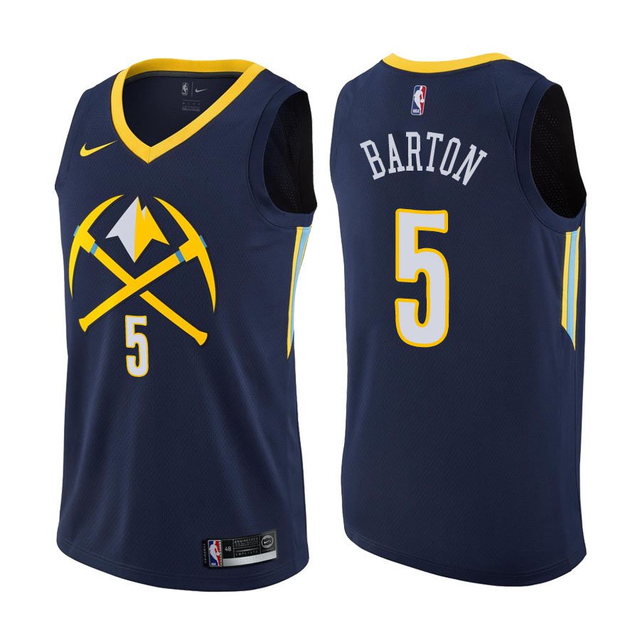 Denver Nuggets Will Barton #5 Navy City Edition Stitched Jersey