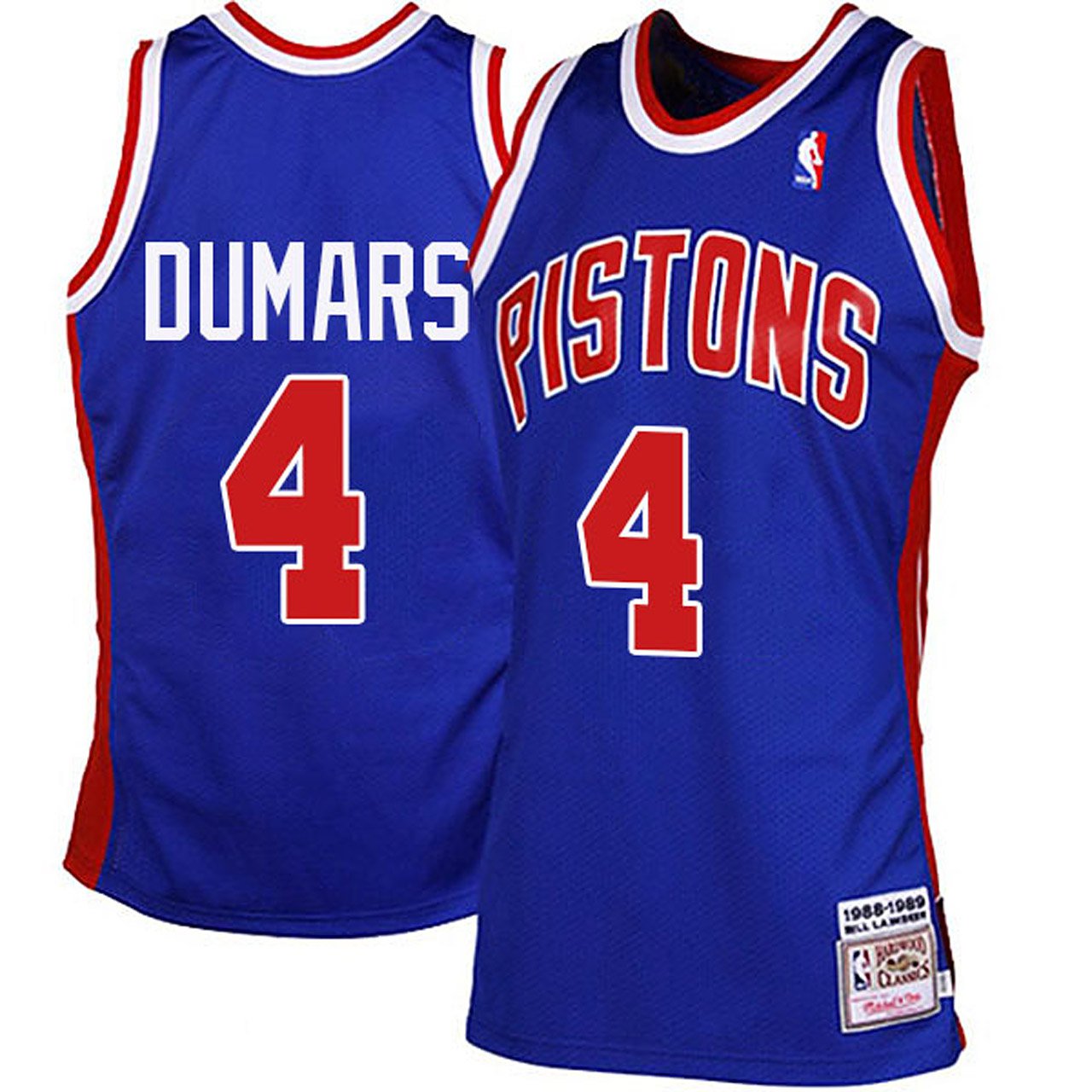 Pistons #4 Joe Dumars Throwback Blue Stitched Jersey