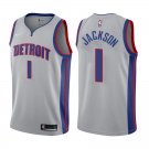 Detroit Pistons Reggie Jackson #1 Gray Statement Stitched Jersey
