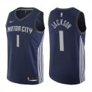Detroit Pistons Reggie Jackson #1 Navy City Edition Stitched Jersey