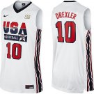 Clyde Drexler 1992 Dream Team #10 White Stitched Jersey