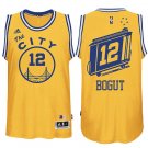 Warriors #12 Andrew Bogut Hardwood Classics Gold Stitched Jersey