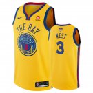 Golden State Warriors David West #3 Gold 2018 Finals City Jersey