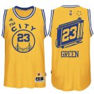 Warriors #23 Draymond Green Hardwood Classics Gold Stitched Jersey