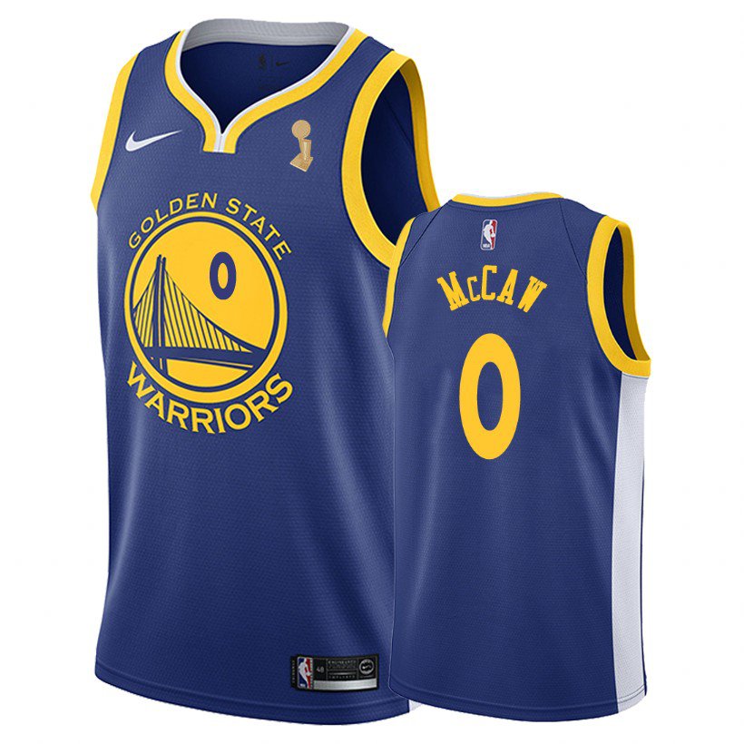 Golden State Warriors Patrick McCaw #0 Blue 2018 Champs Icon Jersey