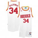 Hakeem Olajuwon Rockets #34 White HWC Throwback Stitched Jersey