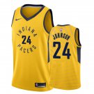 Indiana Pacers Alize Johnson #24 Gold Statement Stitched Jersey