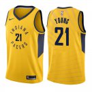 Indiana Pacers Thaddeus Young #21 Gold Statement Stitched Jersey