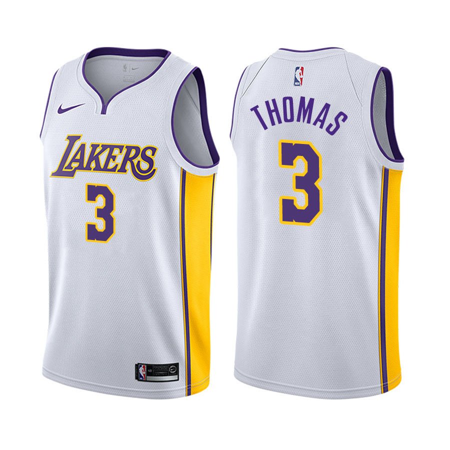 Los Angeles Lakers Isaiah Thomas #3 White Stitched Jersey