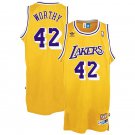 James Worthy Lakers #42 Gold HWC Throwback Stitched Jersey