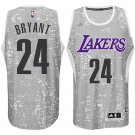 Los Angeles Lakers #24 Kobe Bryant City Lights Gray Stitched Jersey